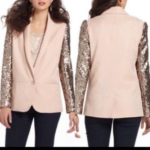 Eleveses Anthropologie sequin blazer, rose, 0P